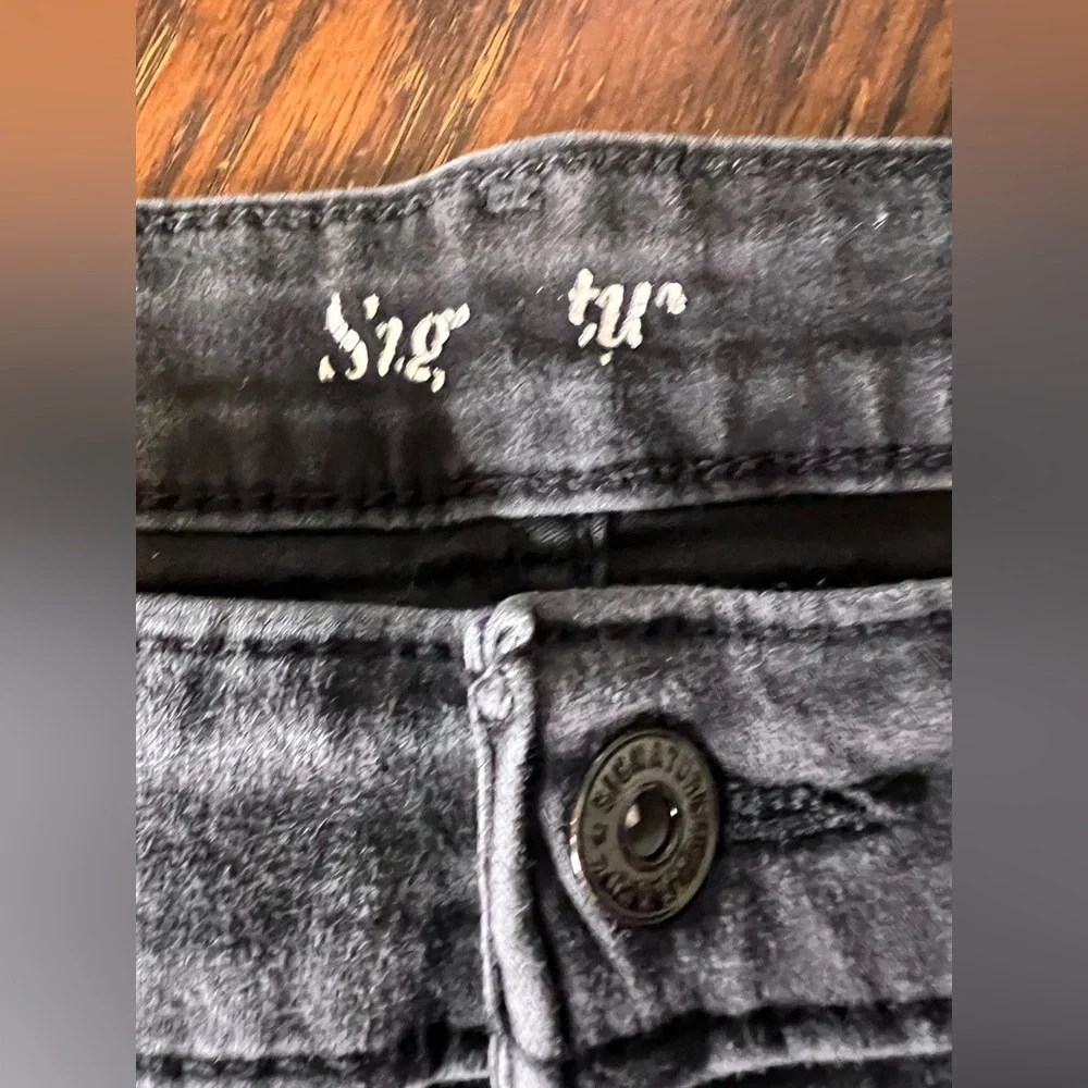 Signature Levi Strauss Black Vintage Wash Skinny Jeans Sz 12 31x32